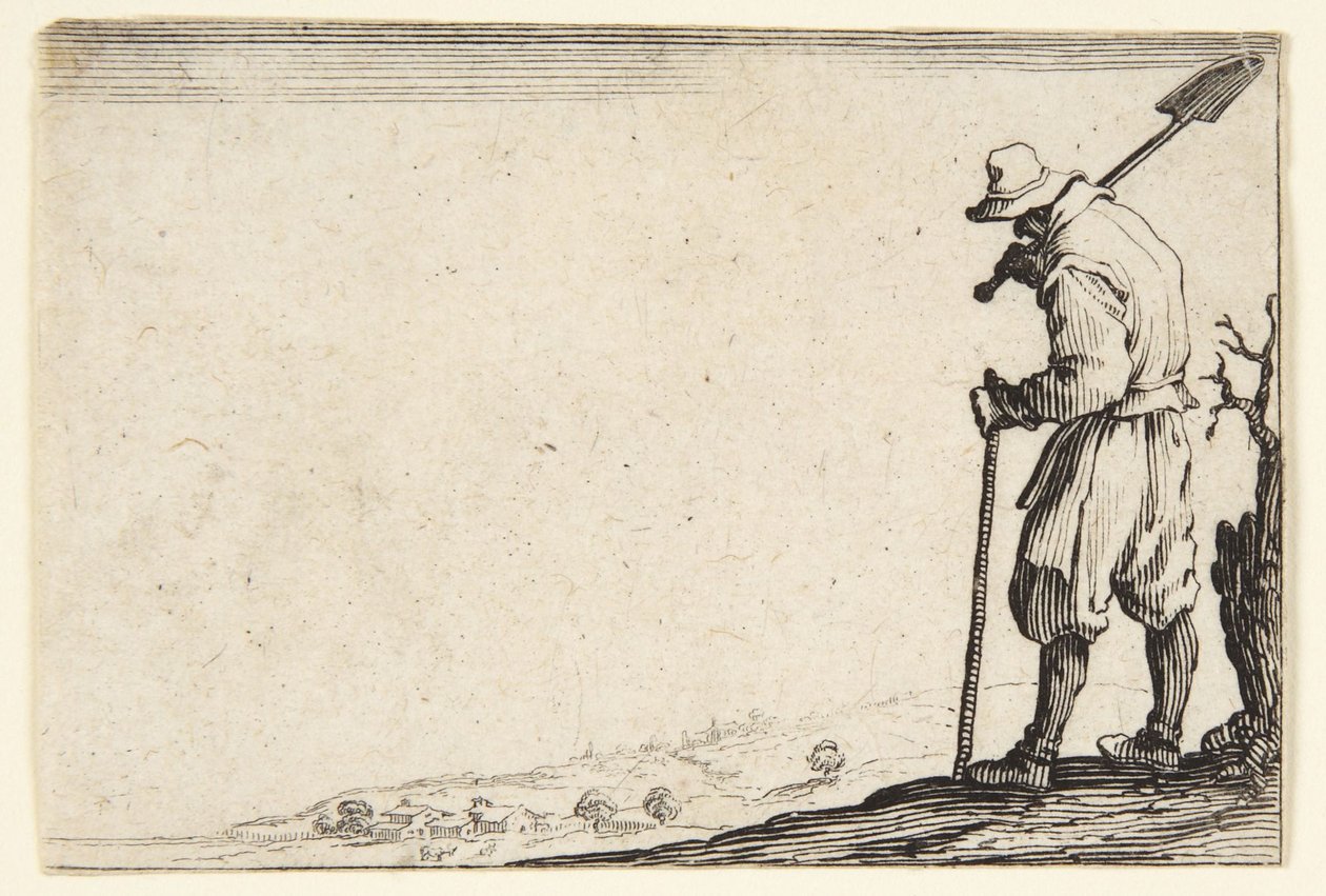 Peasant Carrying a Spade on his Shoulder by Jacques Callot