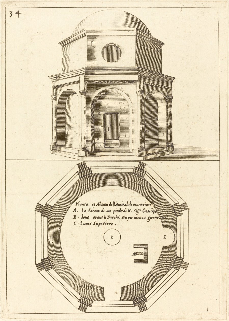 Plan and Elevation of the Church of the Ascension by Jacques Callot