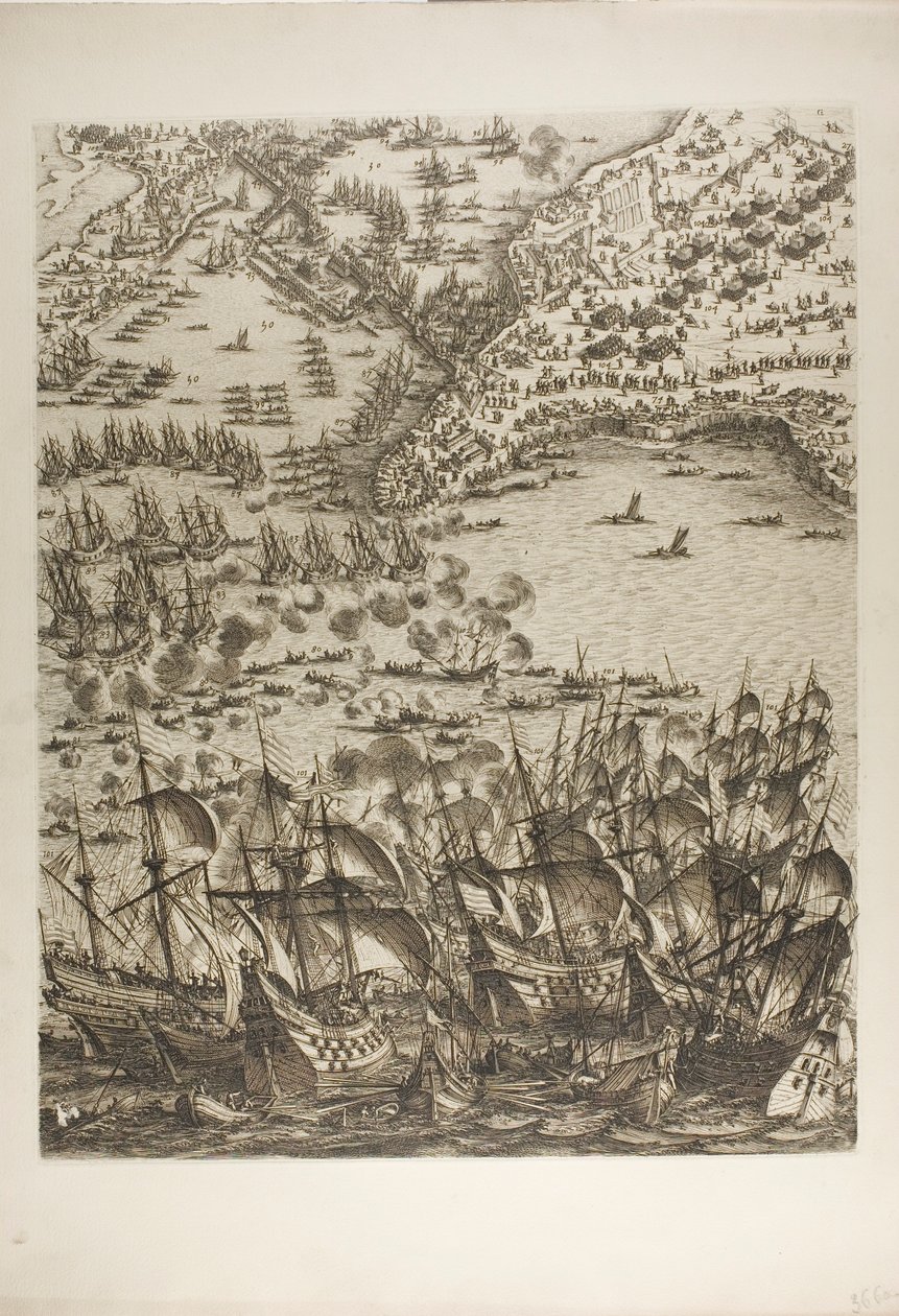 Plate Five from The Siege of La Rochelle by Jacques Callot