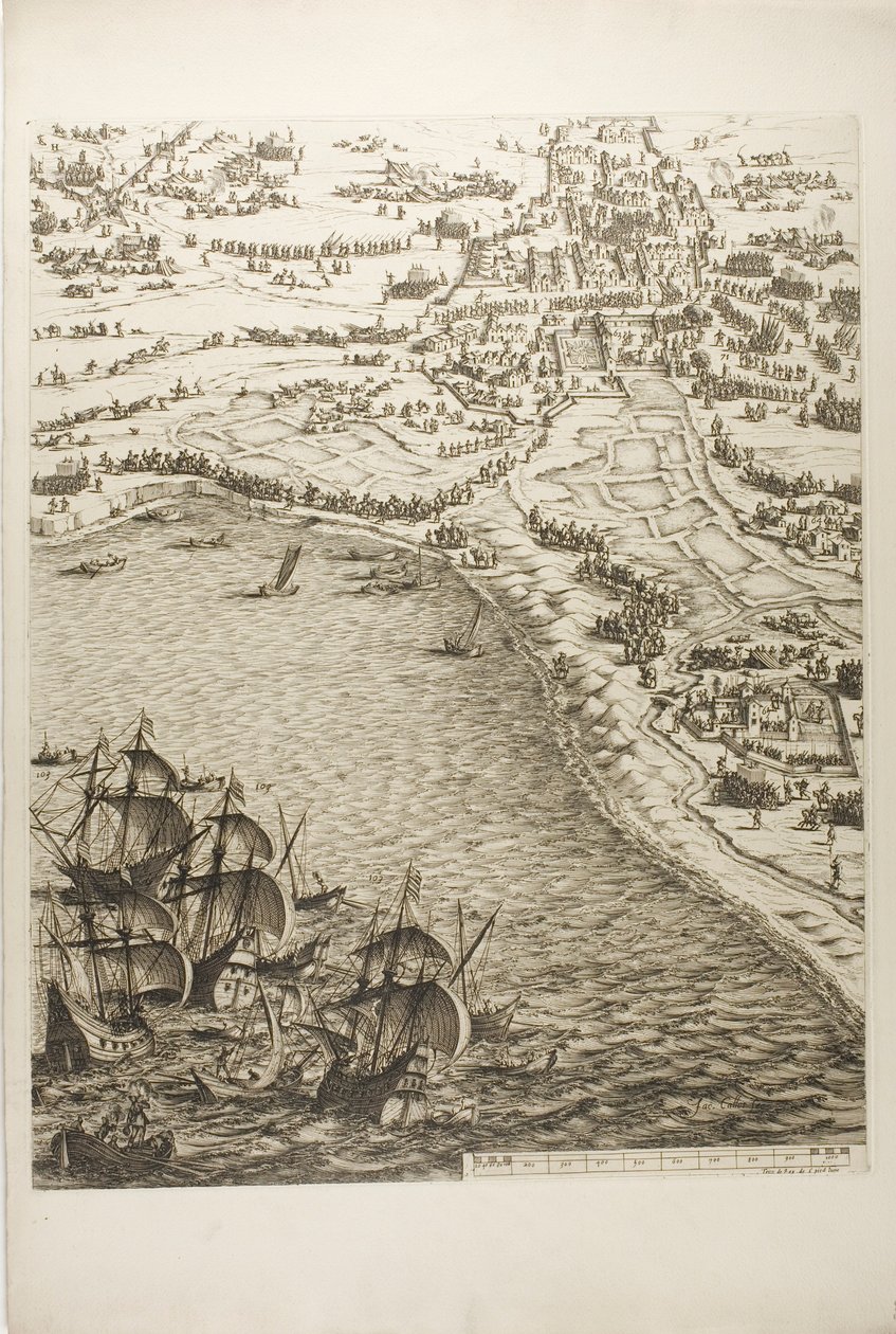 Plate Six from The Siege of La Rochelle by Jacques Callot
