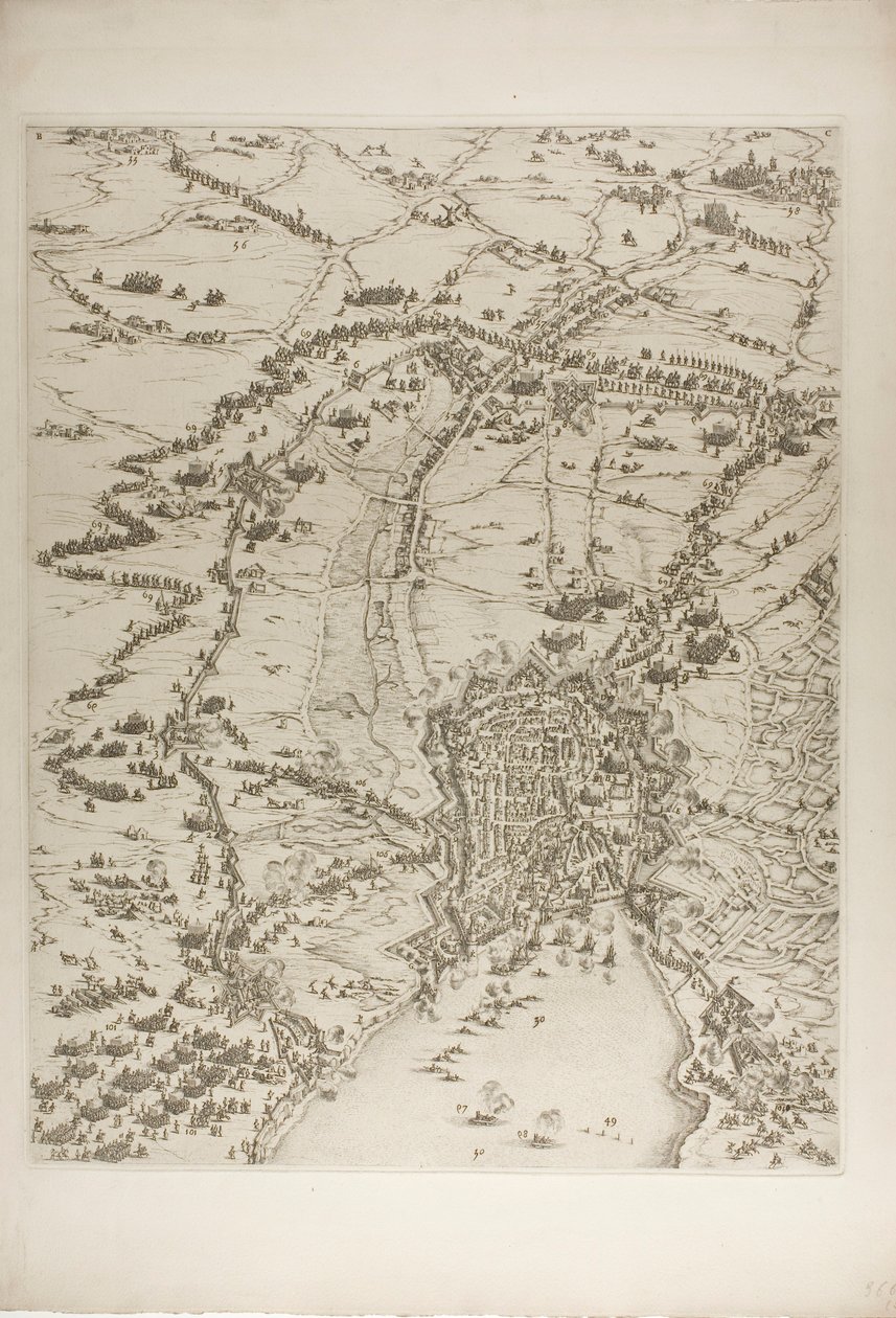 Plate Two from The Siege of La Rochelle by Jacques Callot