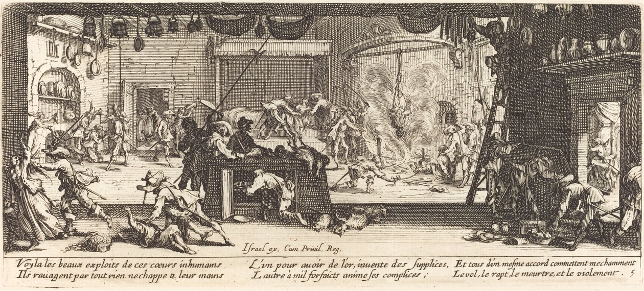 Plundering a Large Farmhouse by Jacques Callot