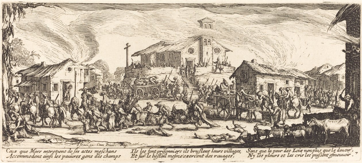 Plundering and Burning a Village by Jacques Callot