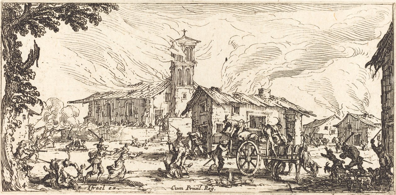 Ravaging and Burning a Village by Jacques Callot