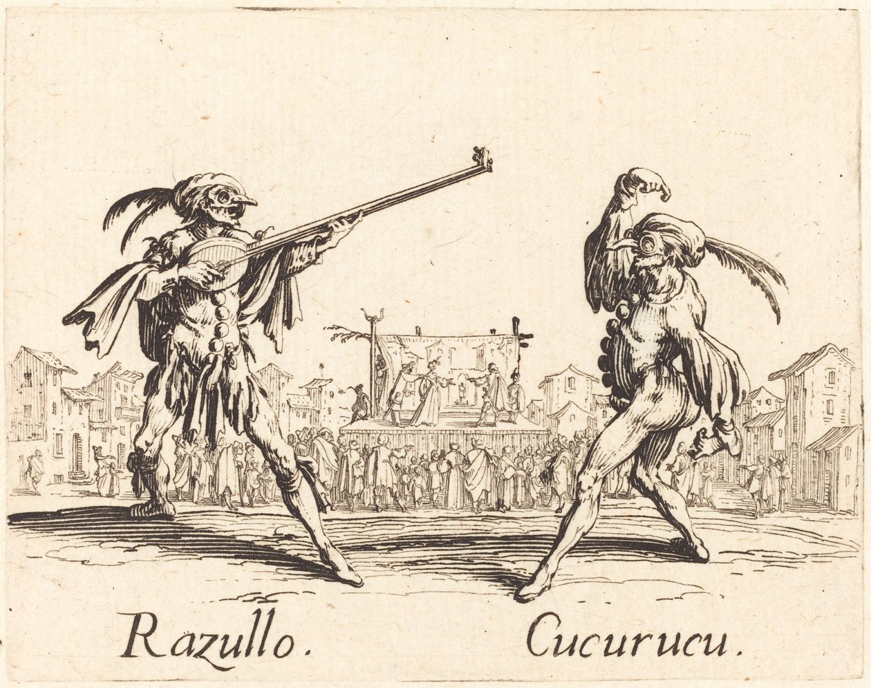Razullo and Cucurucu by Jacques Callot