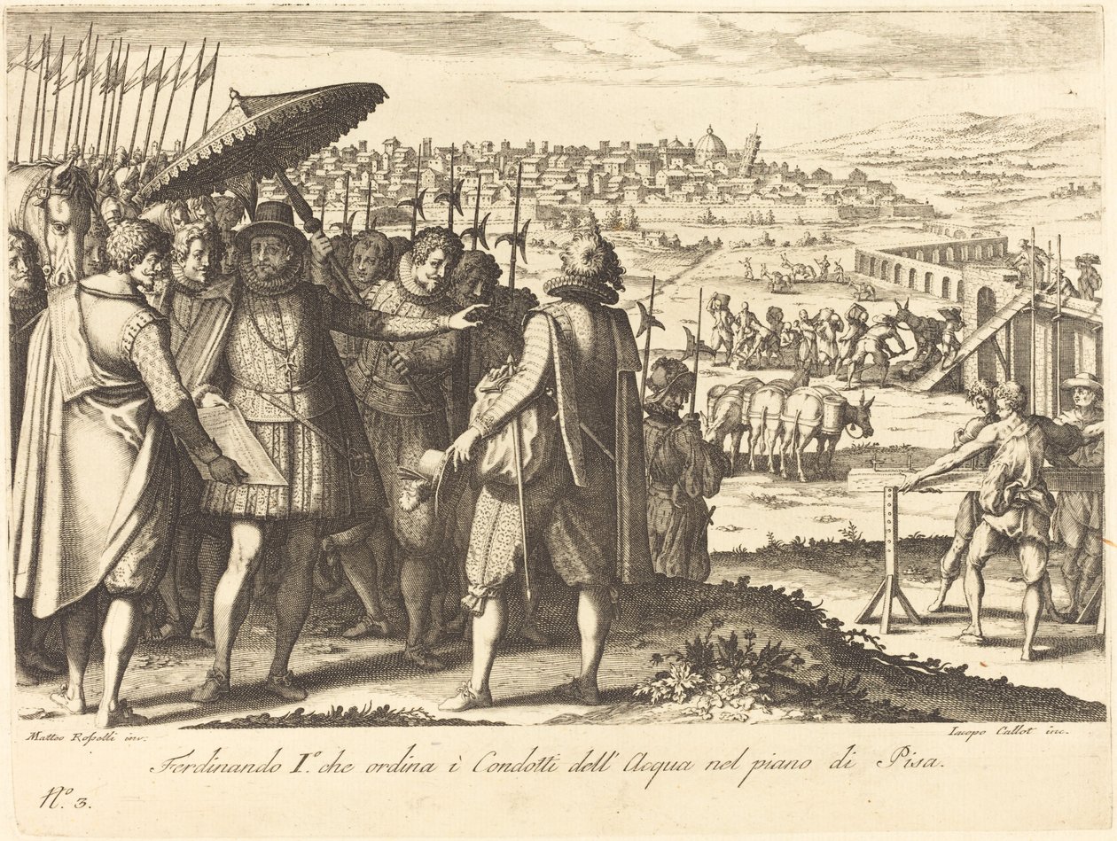 Restoration of the Aqueduct at Pisa by Jacques Callot