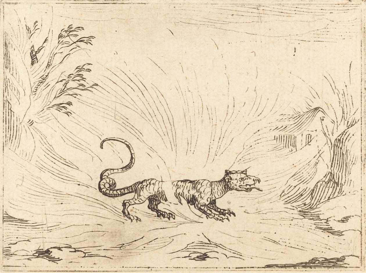 Salamander Surrounded by Flames by Jacques Callot