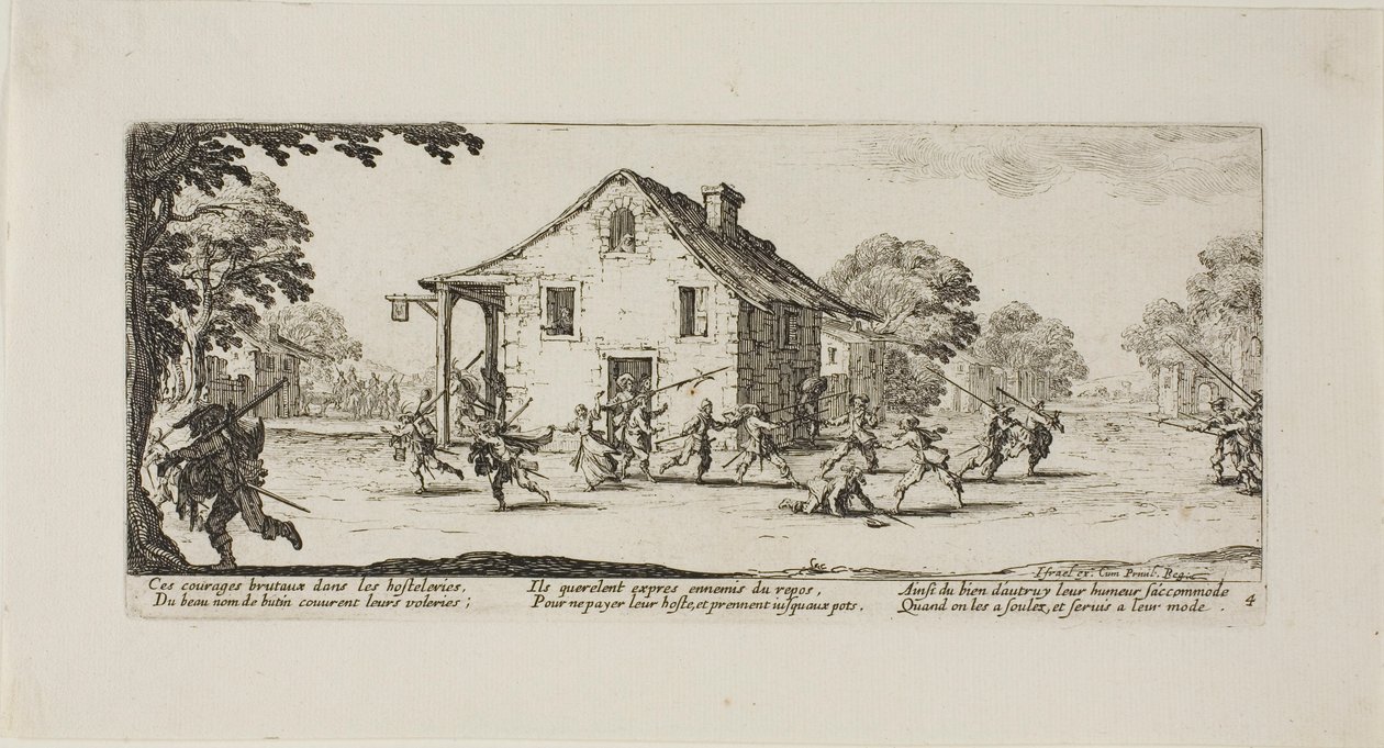 Scene of Pillage, plate four from The Miseries of War by Jacques Callot
