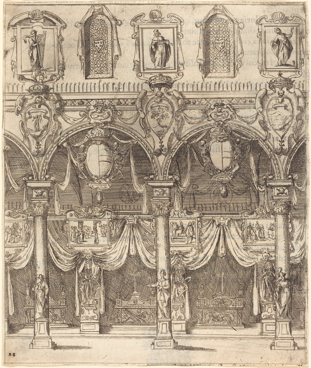 Side Aisle of San Lorenzo, Florence by Jacques Callot