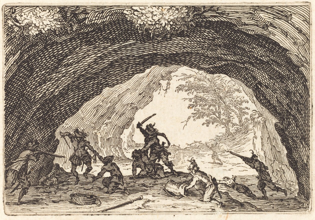 Soldiers Attacking Robbers by Jacques Callot