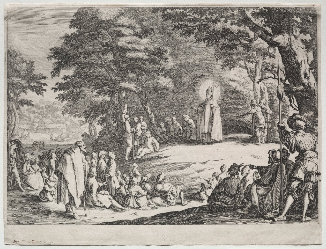 St. Amand Preaching in a Wood by Jacques Callot
