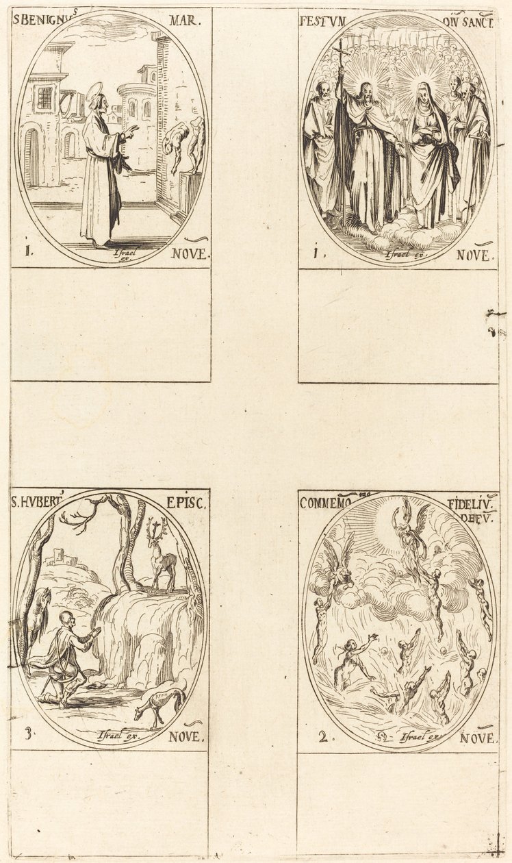 St. Benignus; Festival of All Saints; Commemoration of the Dead; St. Hubert by Jacques Callot