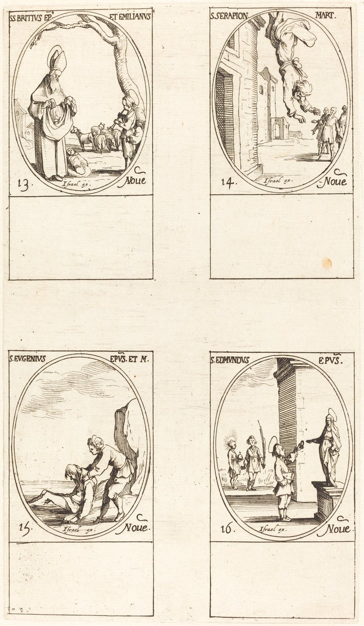 St. Brice; St. Serapion; St. Eugenius; St. Edmund by Jacques Callot