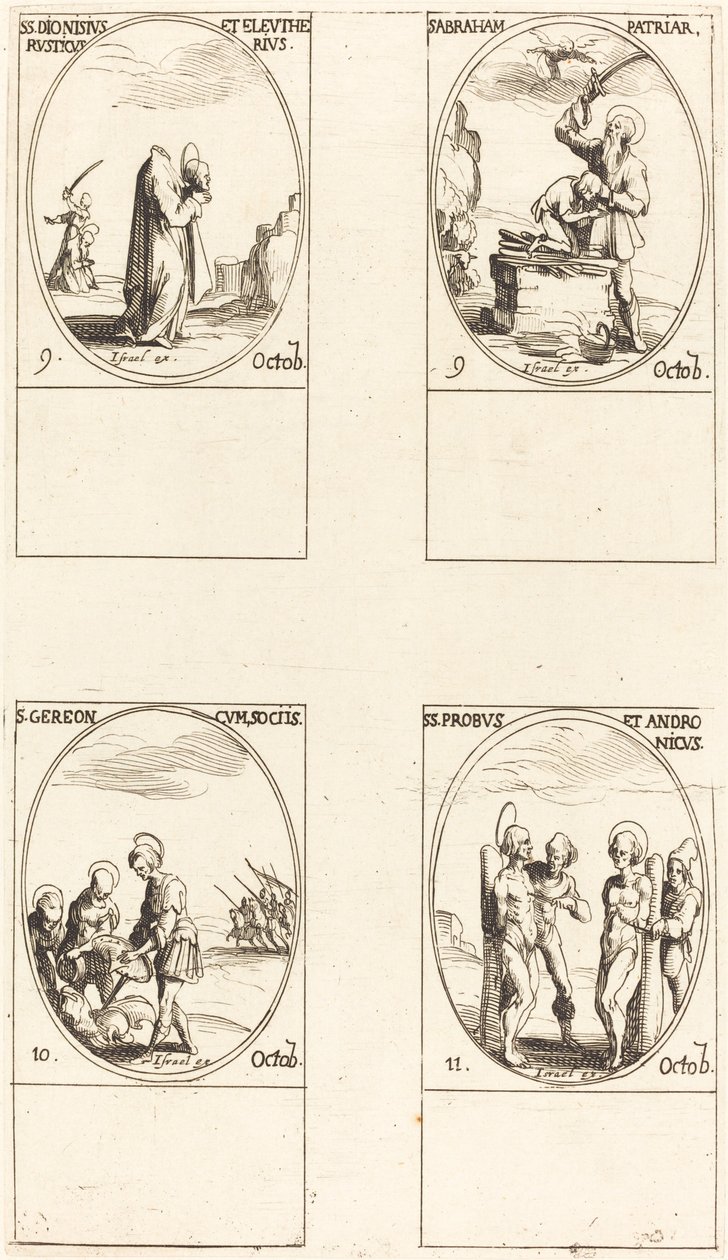 St. Dionysius, Rusticus & Eleutherius, St. Abraham, St. Gereon & Companions, Sts. Pro by Jacques Callot