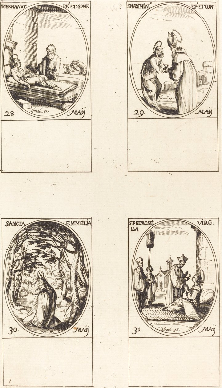 St. Germanus of Paris; St. Maximinus; St. Emmelia; St. Petronilla by Jacques Callot
