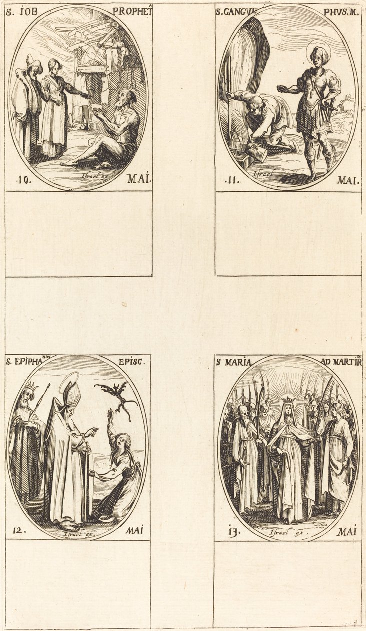 St. Job, Prophet, St. Gangulphus, St. Epiphanius, St. Mary of Martyrs by Jacques Callot