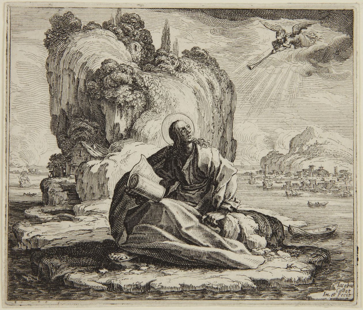 St. John on the Island of Patmos by Jacques Callot