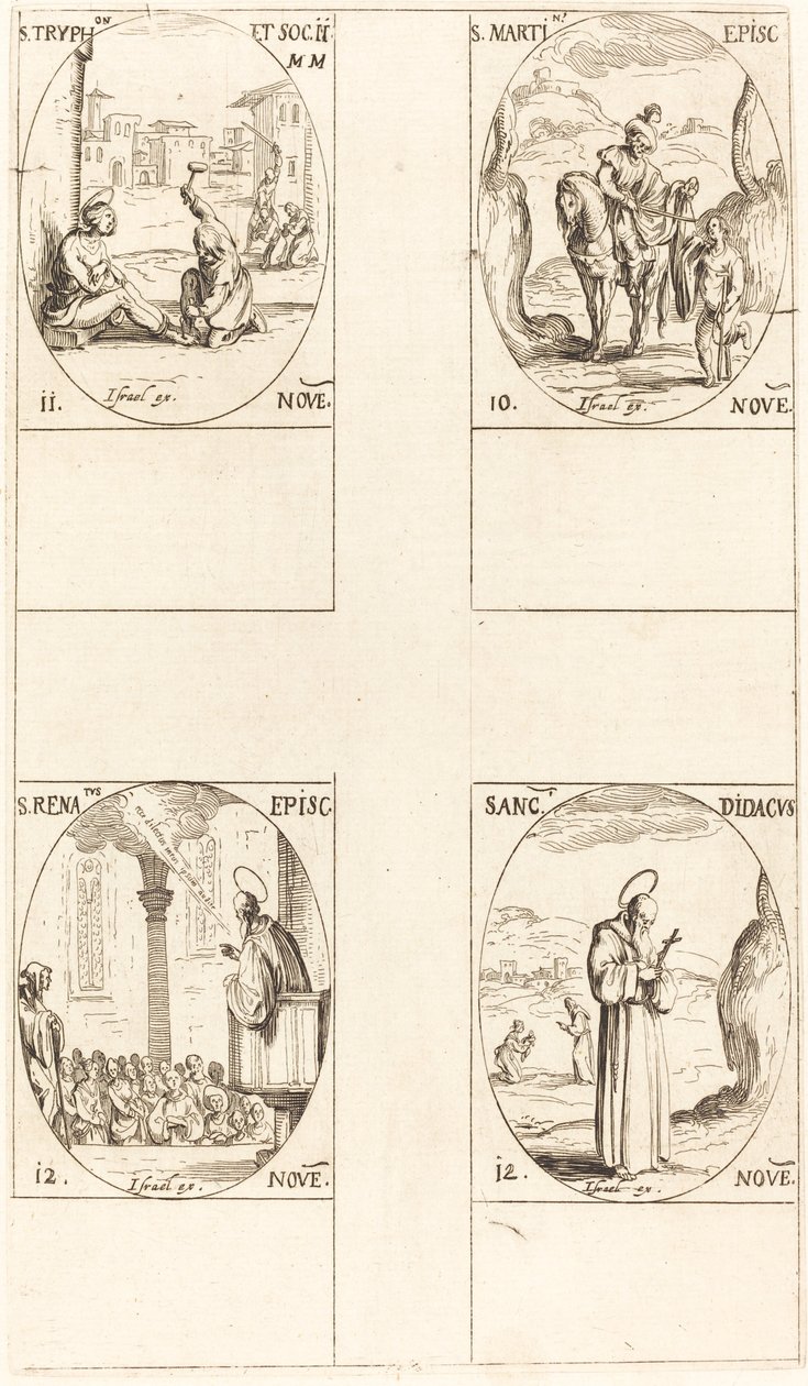 St. Martin, St. Tryphon and Companions, St. Renatus, St. Didacus by Jacques Callot