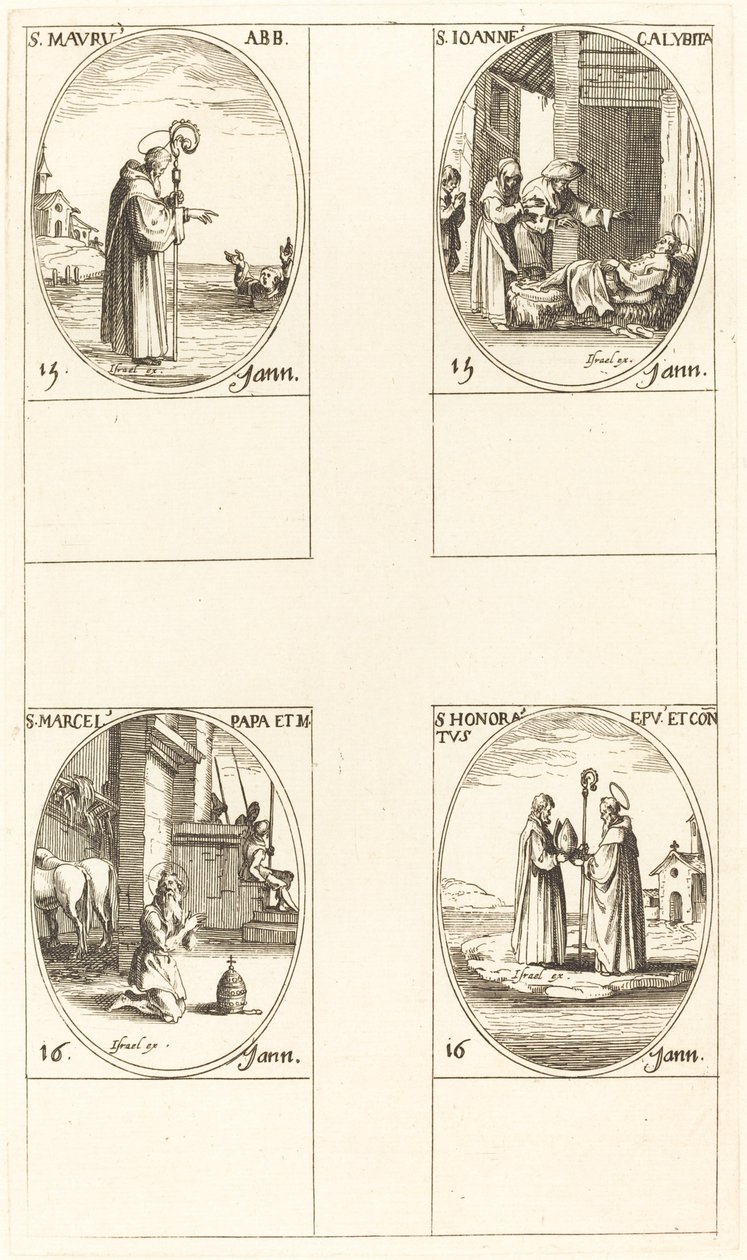 St. Maurus, St. John Calybite, St. Marcellus, St. Honoratus by Jacques Callot