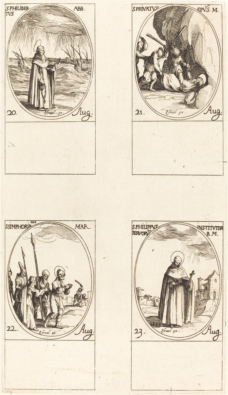 St. Philibert, Abbot; St. Privatus; St. Symphorian; St. Philip by Jacques Callot