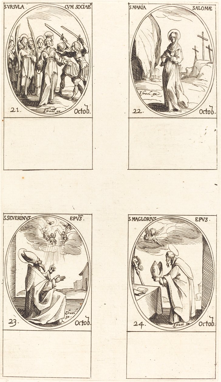 St. Ursula and Companions; St. Mary Salome; St. Severinus; St. Maglorius by Jacques Callot