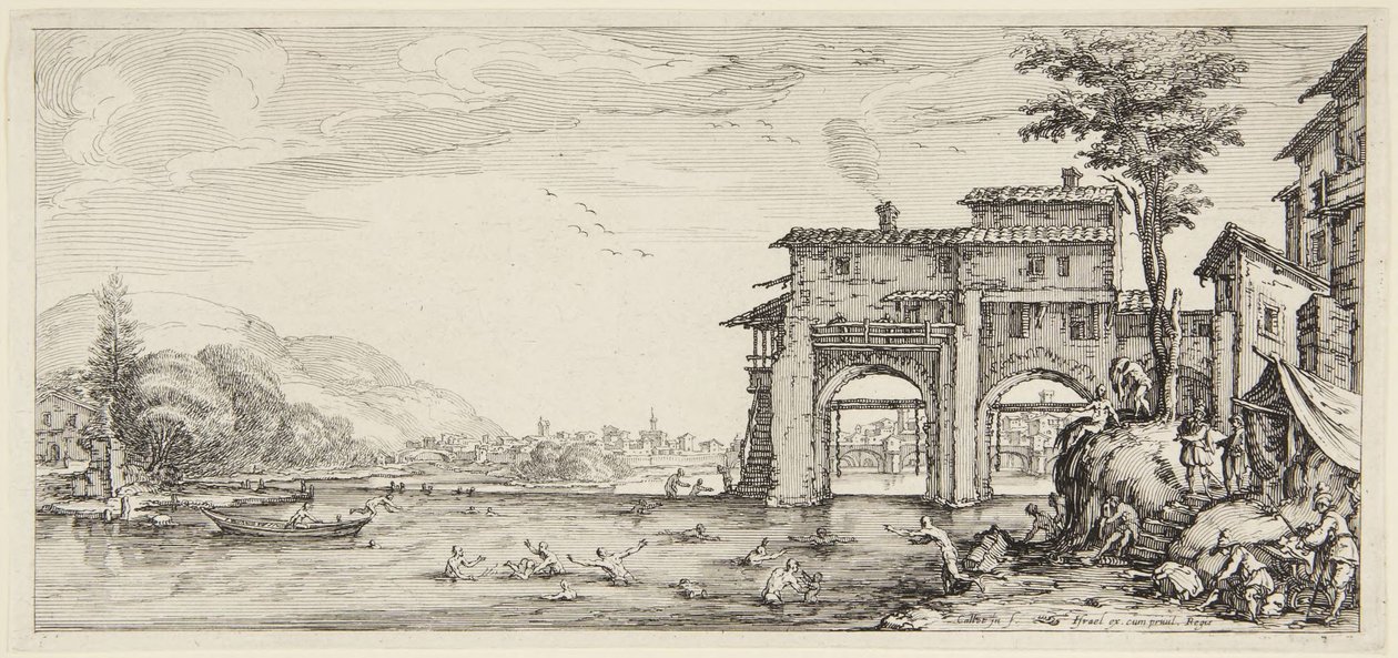 The Bathers, from the series Landscapes Engraved for Giovanni de Medici, Landscapes Designed in Florence by Jacques Callot