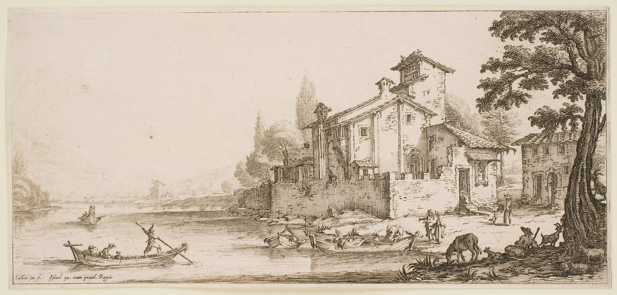 The Boat Ride, from the series “The Landscapes of Florence” by Jacques Callot