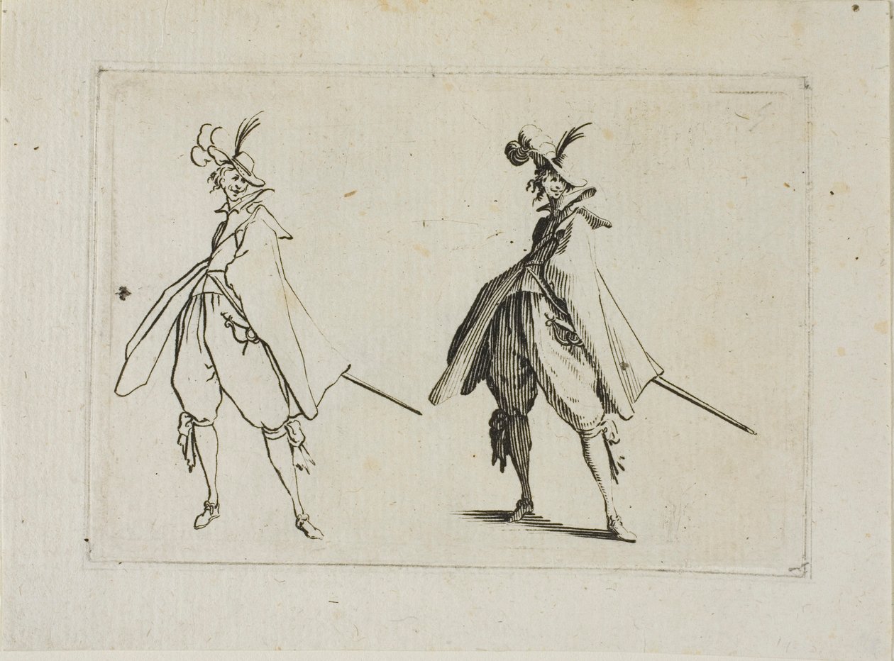 The Gentleman with a Large Coat, Seen from the Front, from The Caprices by Jacques Callot