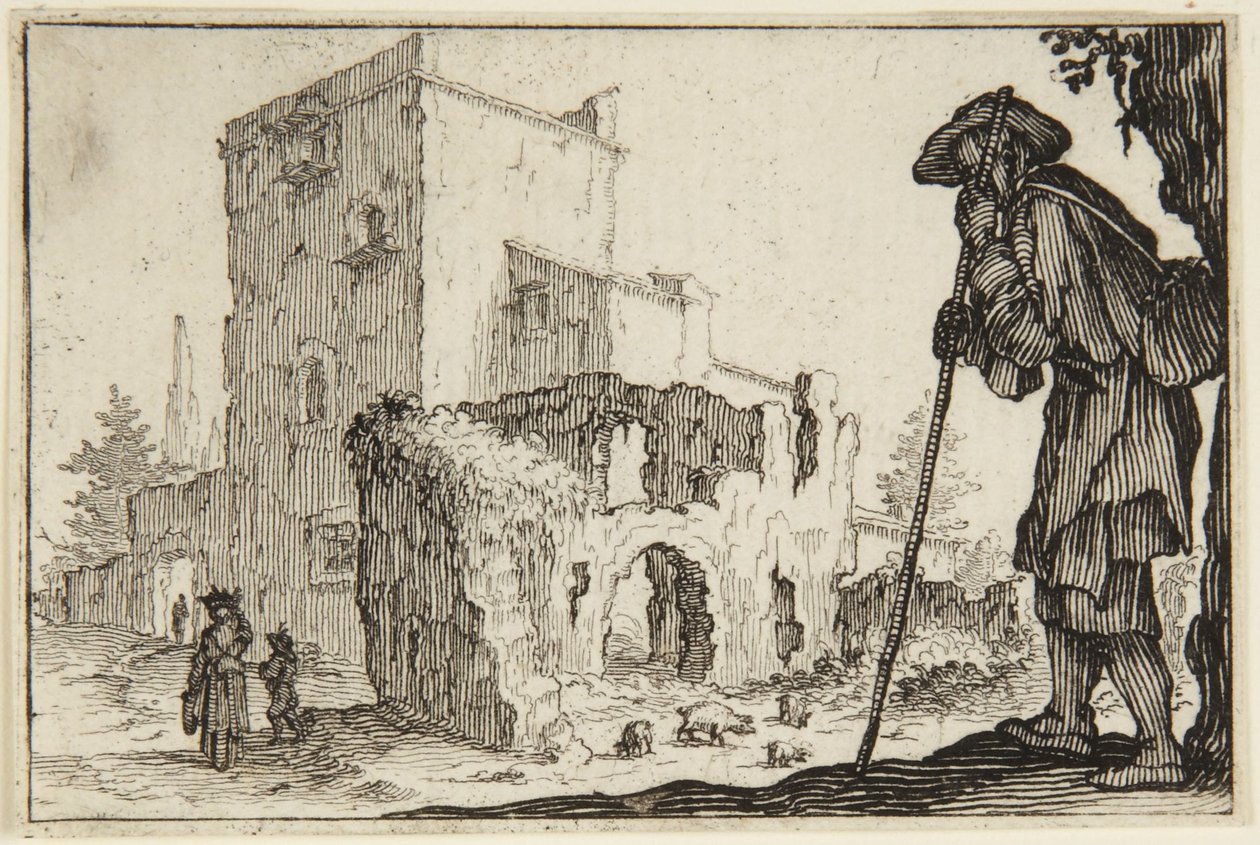 The Herdsman and the Ruins by Jacques Callot