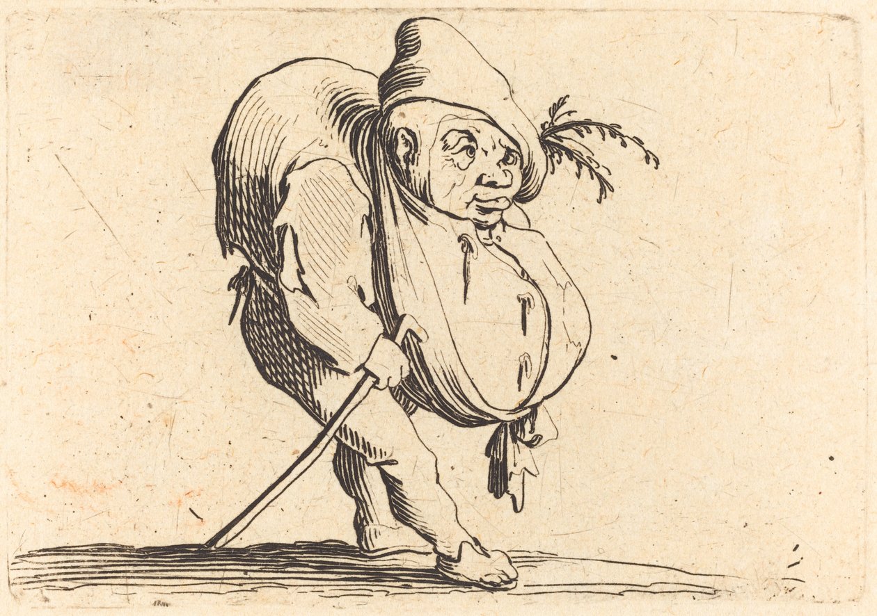 The Hunchback with a Cane by Jacques Callot
