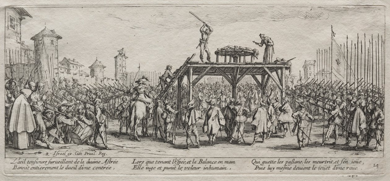 The Large Miseries of War: Execution on the Wheel by Jacques Callot