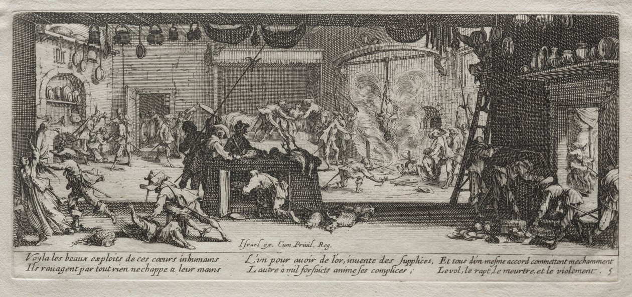 The Large Miseries of War: Pillaging by Jacques Callot