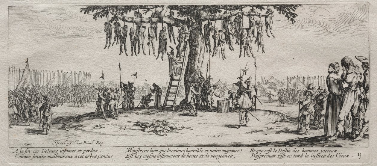 The Large Miseries of War: The Hanging by Jacques Callot