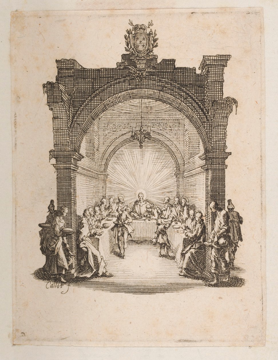 The Last Supper, no. 2 of 11 from La Petite Passion by Jacques Callot