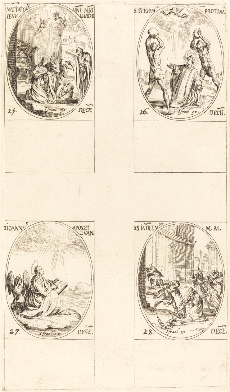 The Nativity; St. Stephen; St. John; Holy Innocents by Jacques Callot