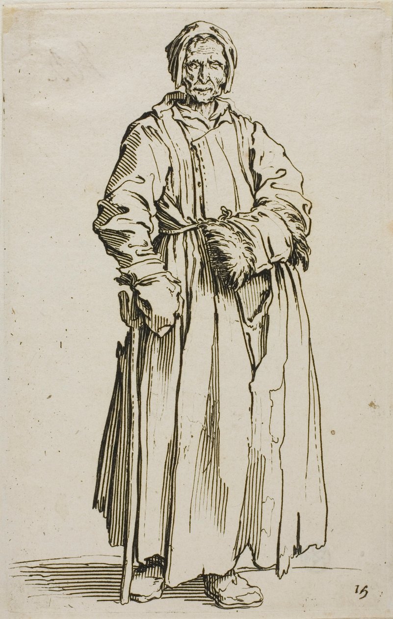 The One-Eyed Woman, plate fifteen from The Beggars by Jacques Callot