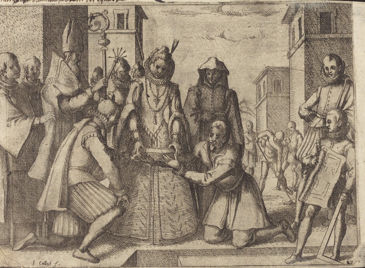 The Queen Laying the First Stone for the Church of the Poor Clares in Spain by Jacques Callot