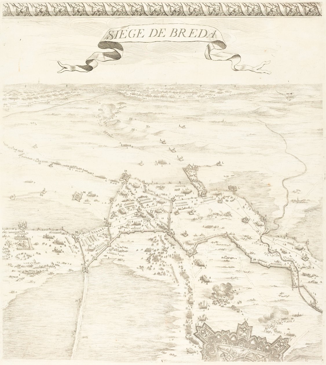 The Siege of Breda [plate 2 of 6] by Jacques Callot
