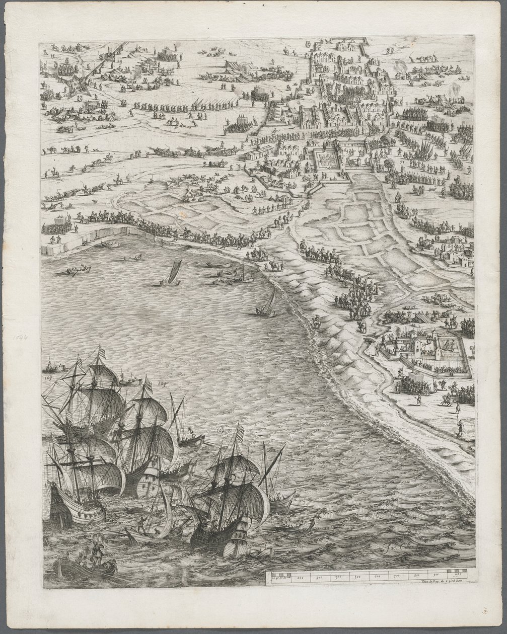 The Siege of La Rochelle: Plate 12 by Jacques Callot
