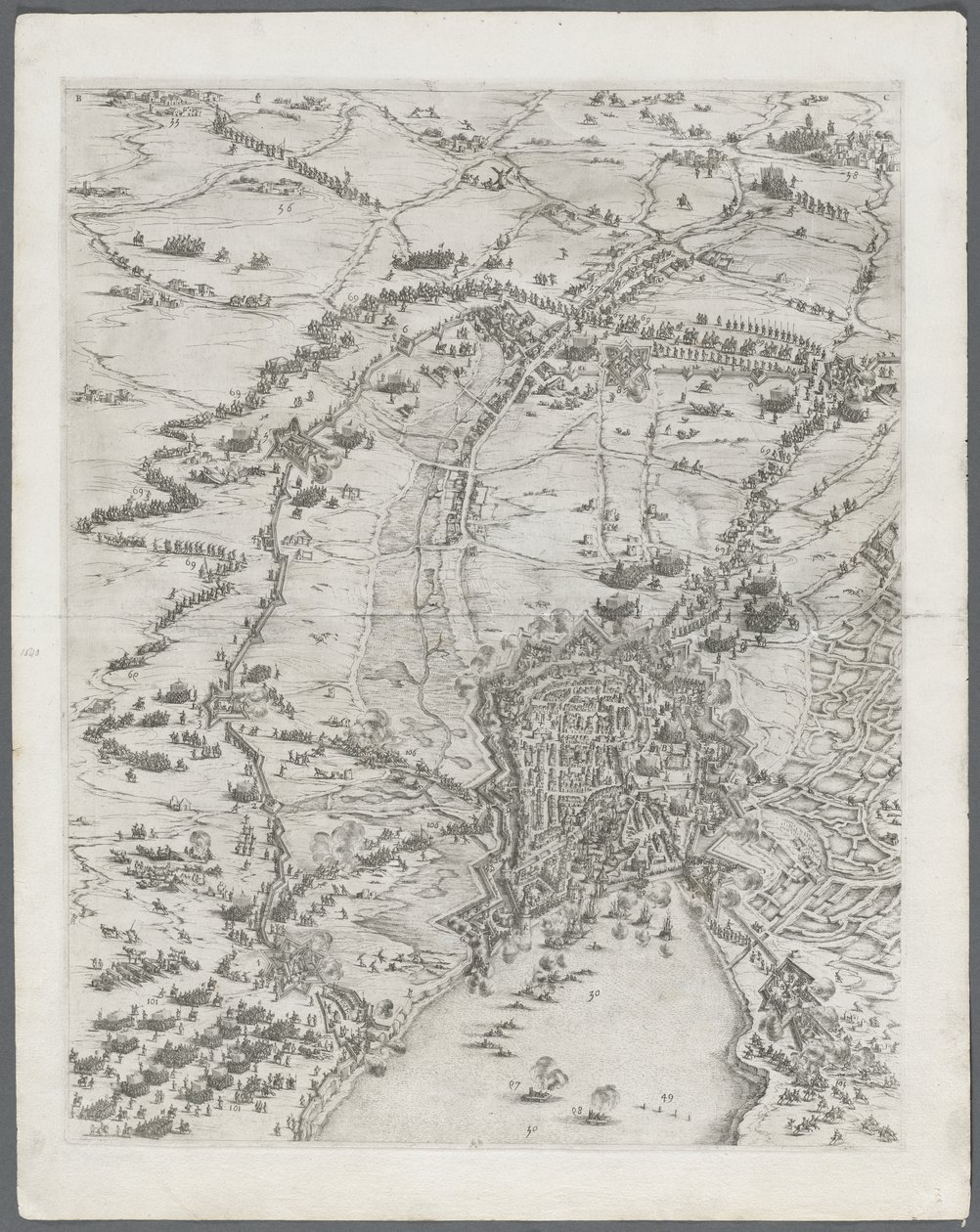 The Siege of La Rochelle: Plate 6 by Jacques Callot