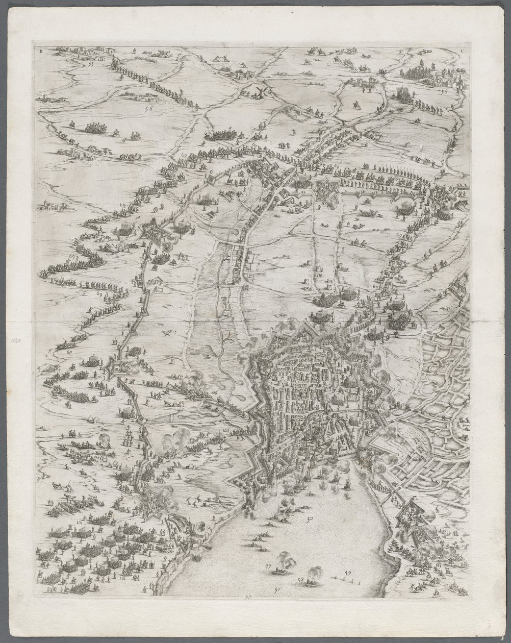 The Siege of La Rochelle: Plate 6 by Jacques Callot