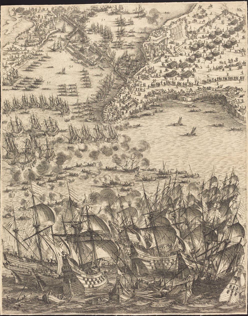 The Siege of La Rochelle [plate 11 of 16] by Jacques Callot