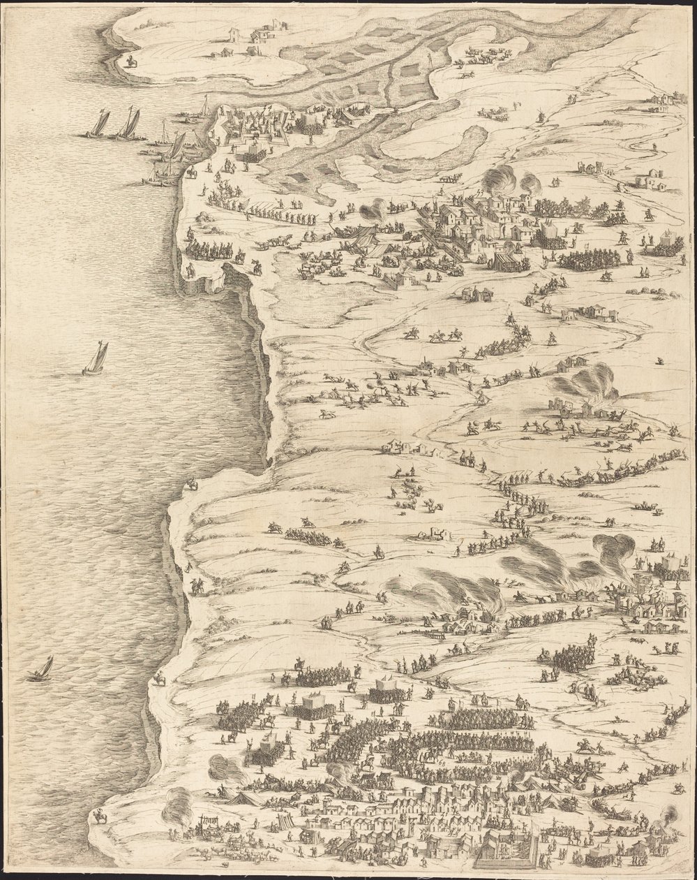 The Siege of La Rochelle (plate 5 of 16) by Jacques Callot