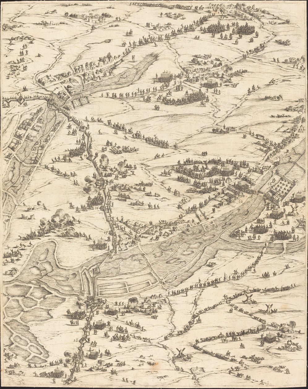 The Siege of La Rochelle [plate 7 of 16, set comprises 1952.8.97-112], 1628-1631 by Jacques Callot