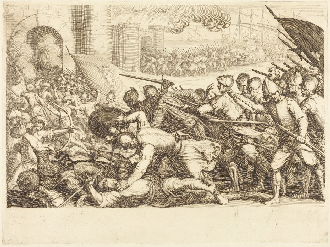 The Troops Forcing the Gate of a Town by Jacques Callot