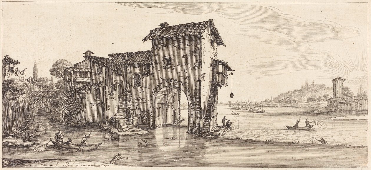 The Watermill by Jacques Callot