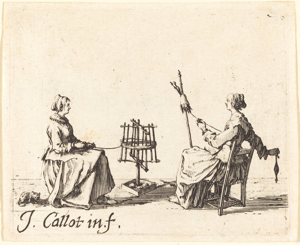 The Winder and the Spinner by Jacques Callot