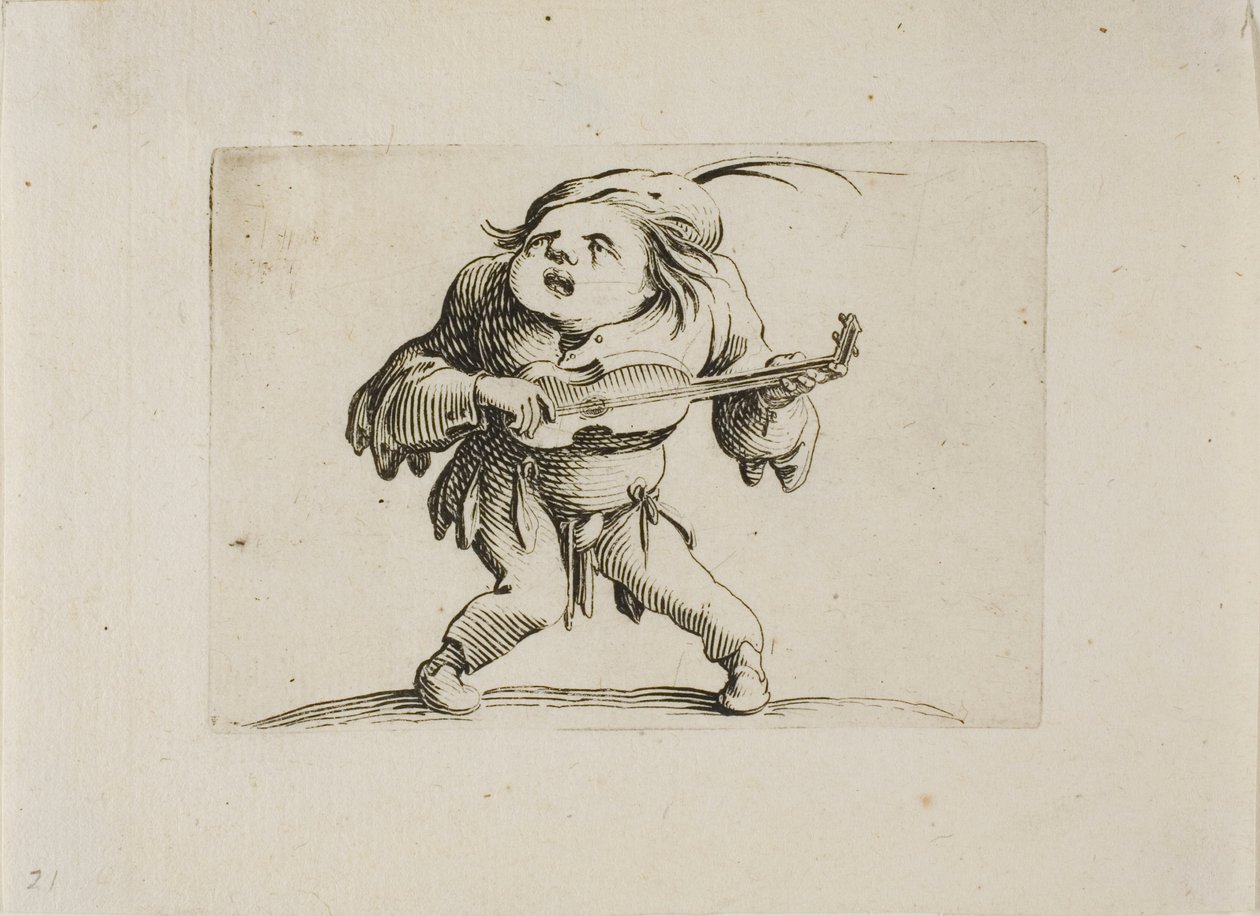 The Wobbly Man Playing the Guitar by Jacques Callot