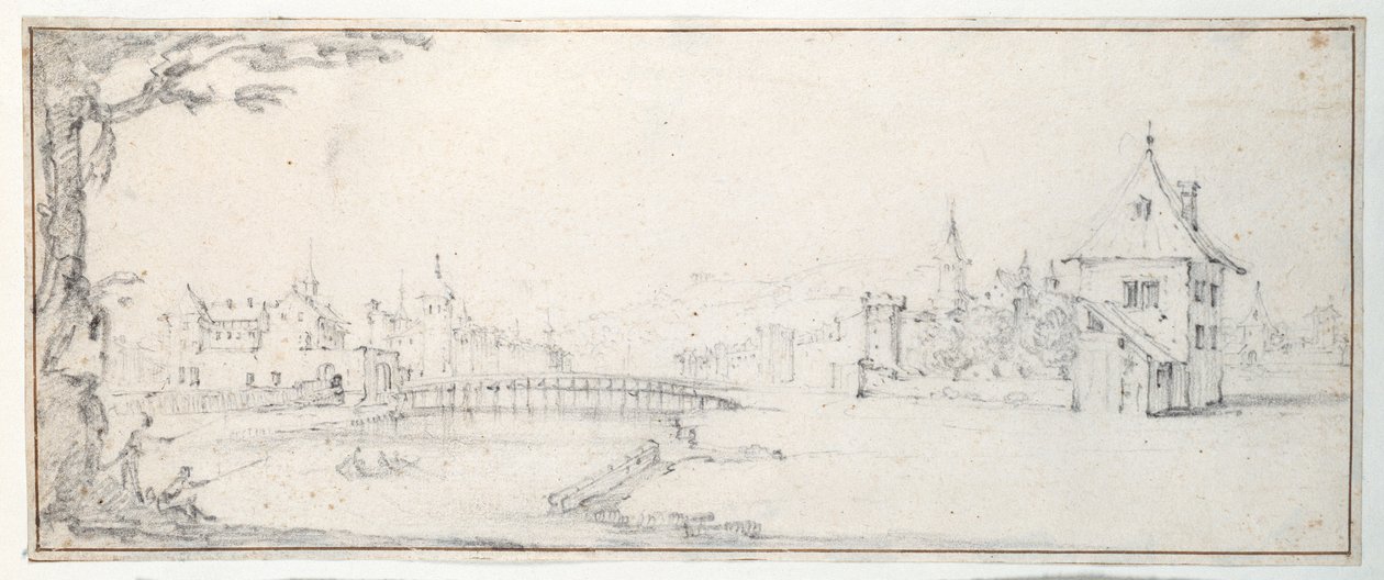 The bridge of the Gaucheu at Epinal by Jacques Callot