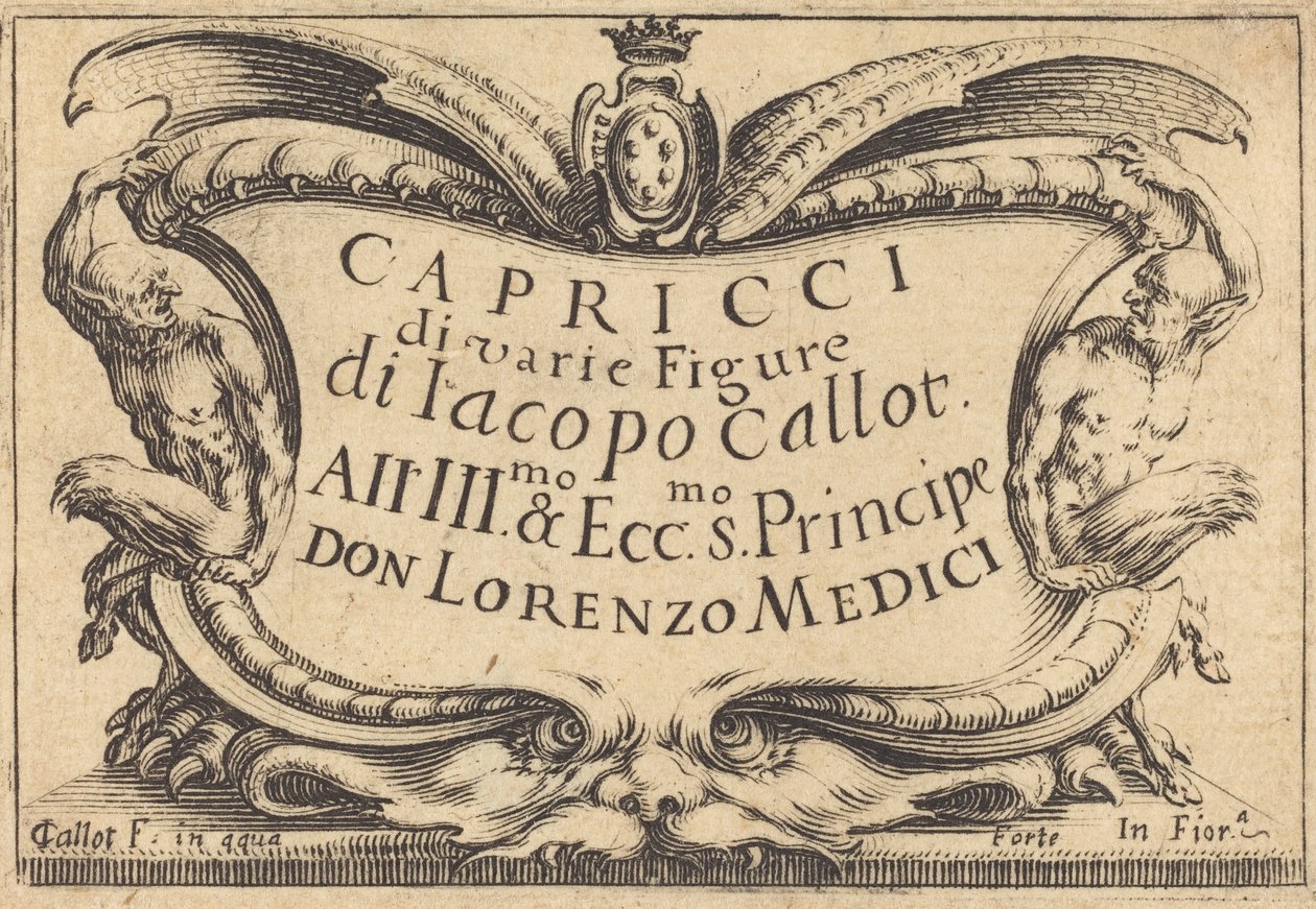 Title Page for The Capricci by Jacques Callot